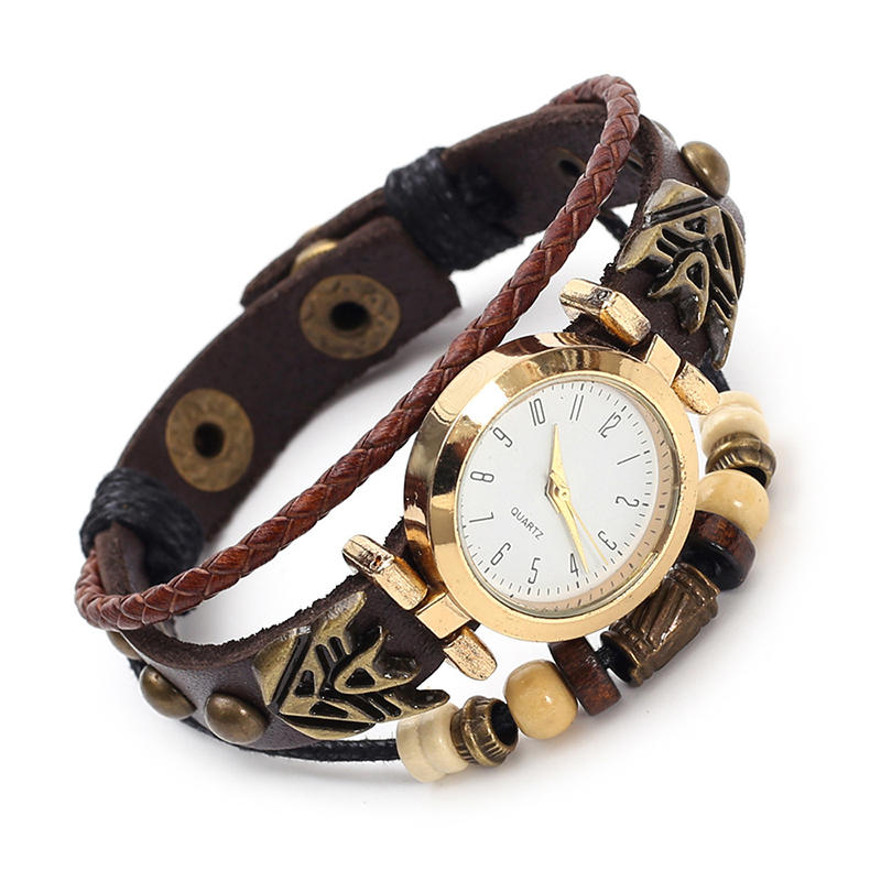 Men Accessories Pk - Vintage Leather Quartz Watch Hip Hop