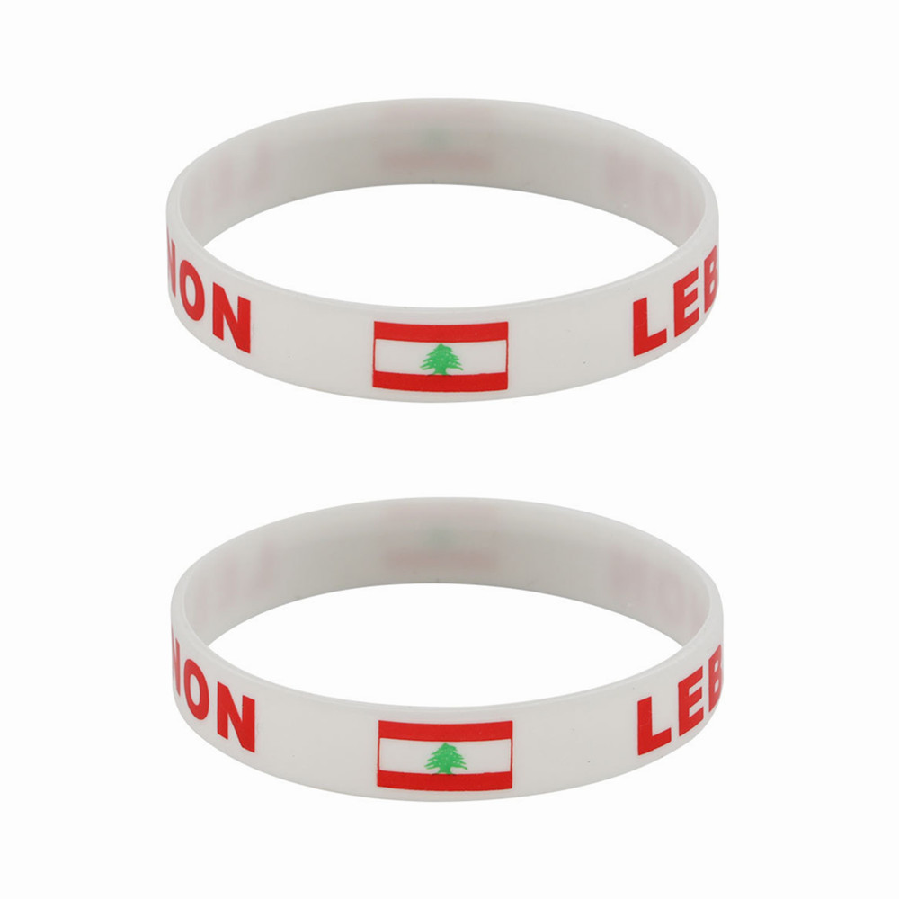 Men Accessories Lebanon - 2pcs Lebanon Flag Silicone Bracelets Sports