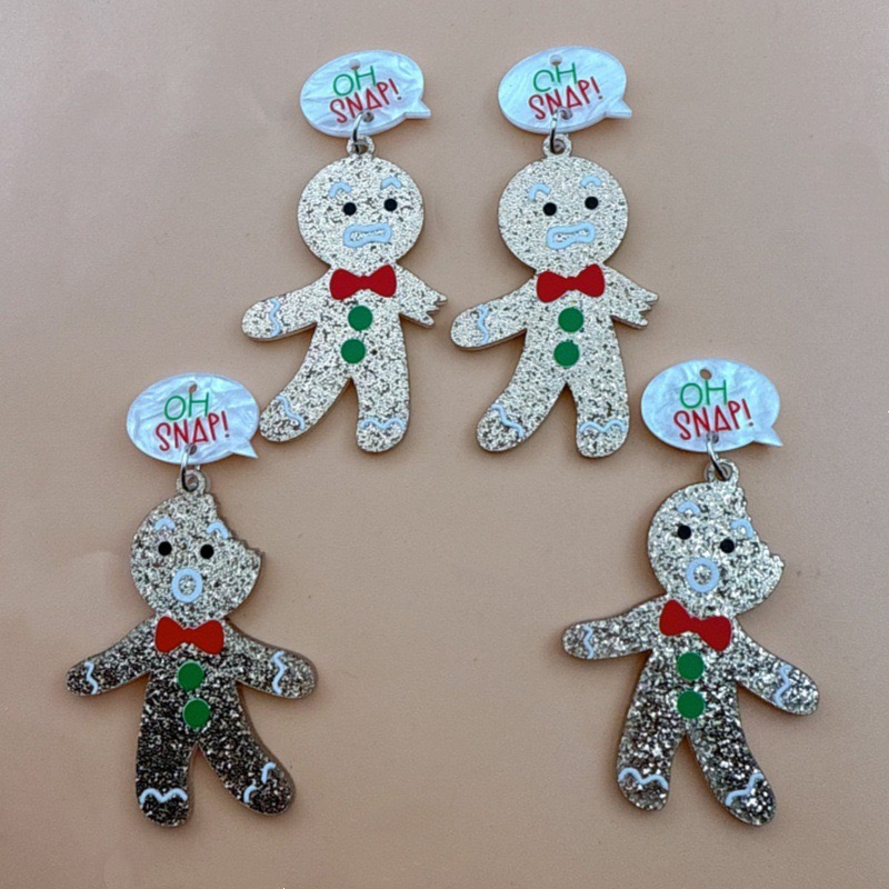 Men Keychain Accessories - 10pcs Cute Christmas Gingerbread Man Pendant,