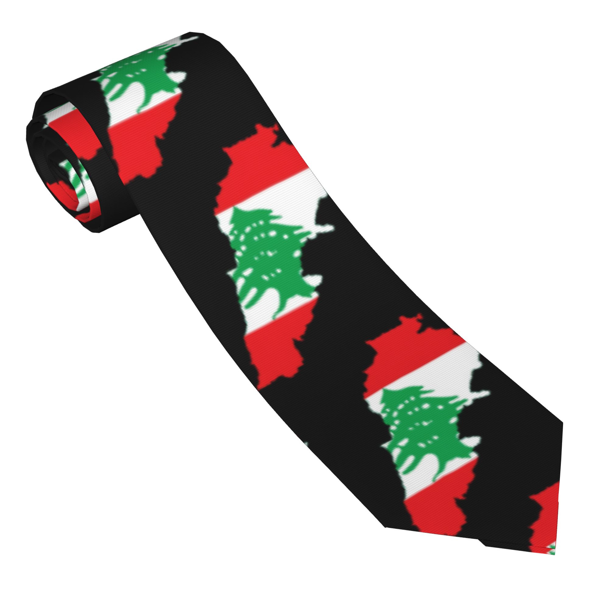 Men Accessories Lebanon - Lebanon Flag Map Tie Custom DIY