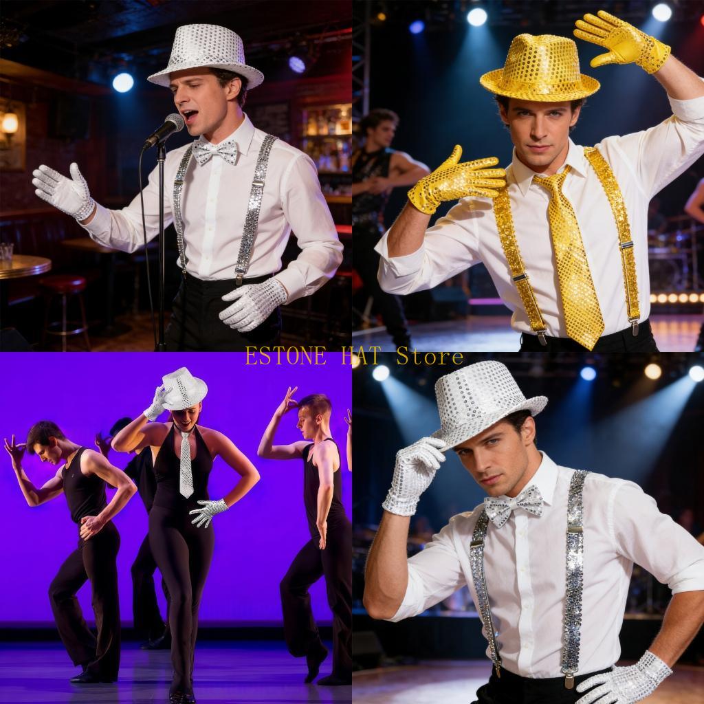 Men'S Accessories In The 90S - 49MF 3/4/5/6Pcs Sequins Dance Star Costume