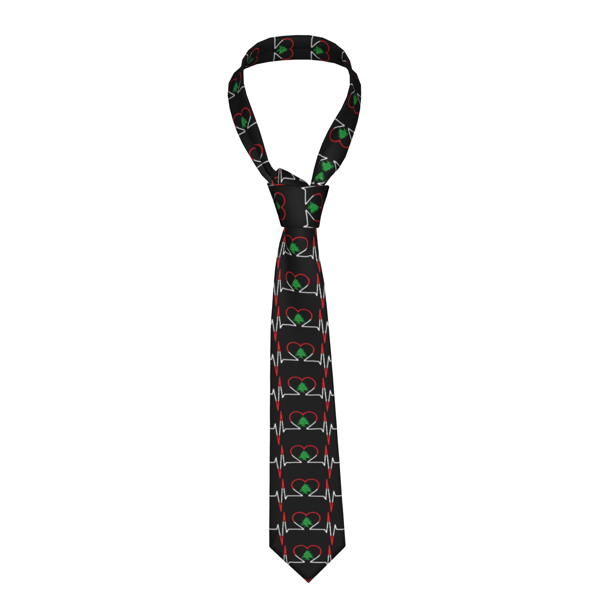 Men Accessories Lebanon - Heartbeat Ecg Lebanon-Lebanese Country Flag Color