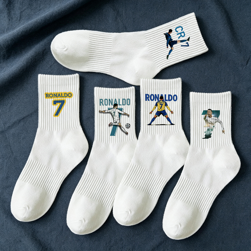 Men Accessories Bag - 5pairs Cristiano Ronaldo CR7 Men Mid-Tube