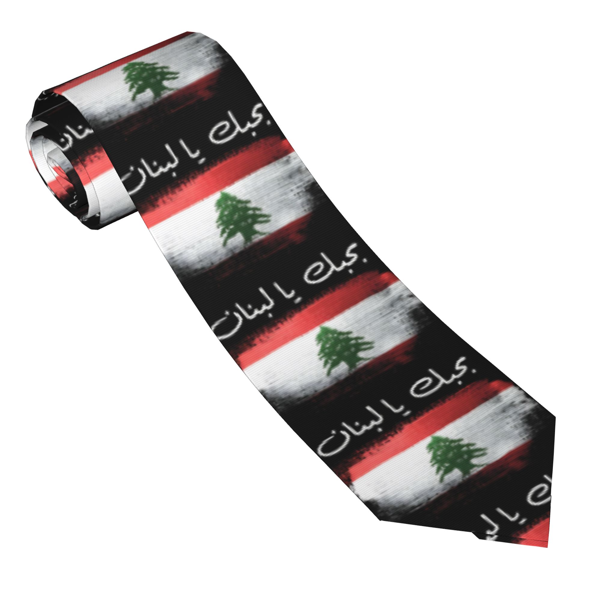 Flag of Lebanon Tie  Retro Cas - Men Accessories Lebanon recension och pris