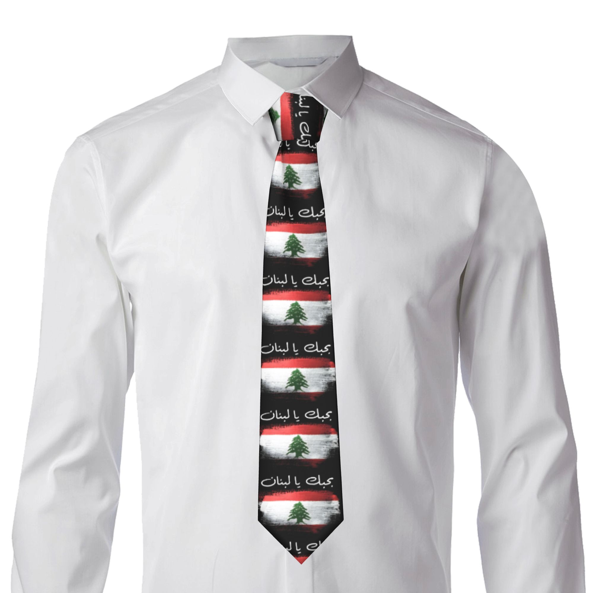 Flag of Lebanon Tie  Retro Cas - Men Accessories Lebanon recension och pris