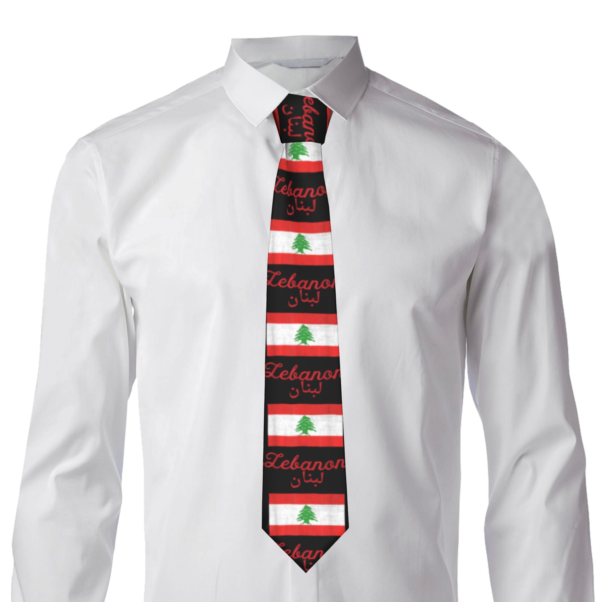 Lebanon Flag Tie  Retro Casual - Men Accessories Lebanon recension och pris