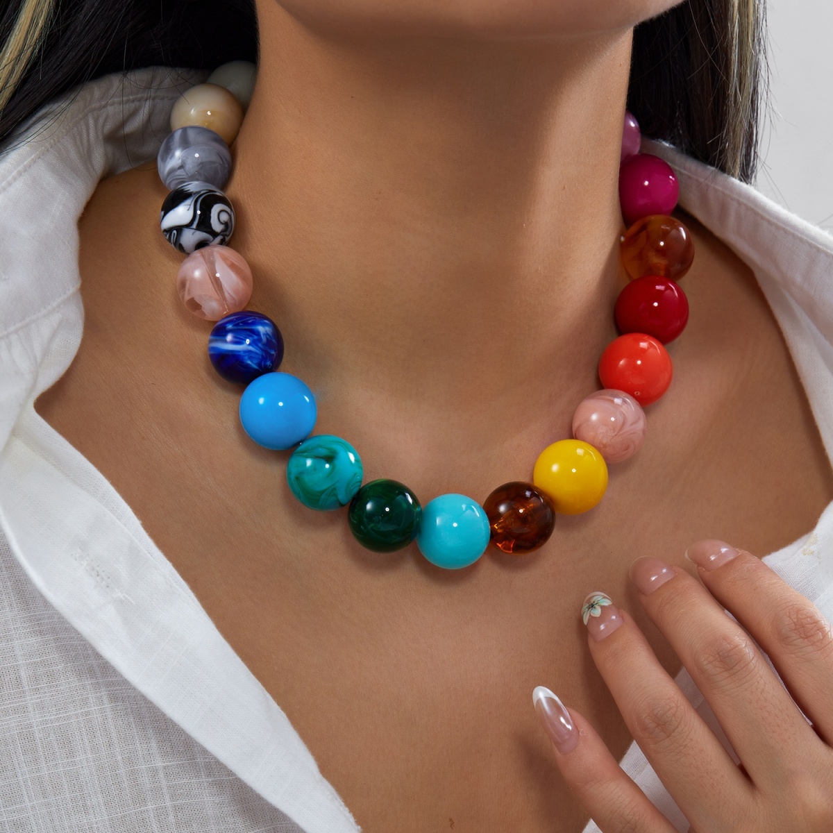 Fashion Colorful Acrylic Big R - Men Accessories Aesthetic recension och pris