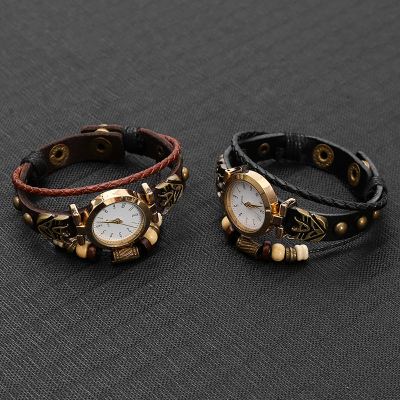 Vintage Leather Quartz Watch H - Men Accessories Pk recension och pris