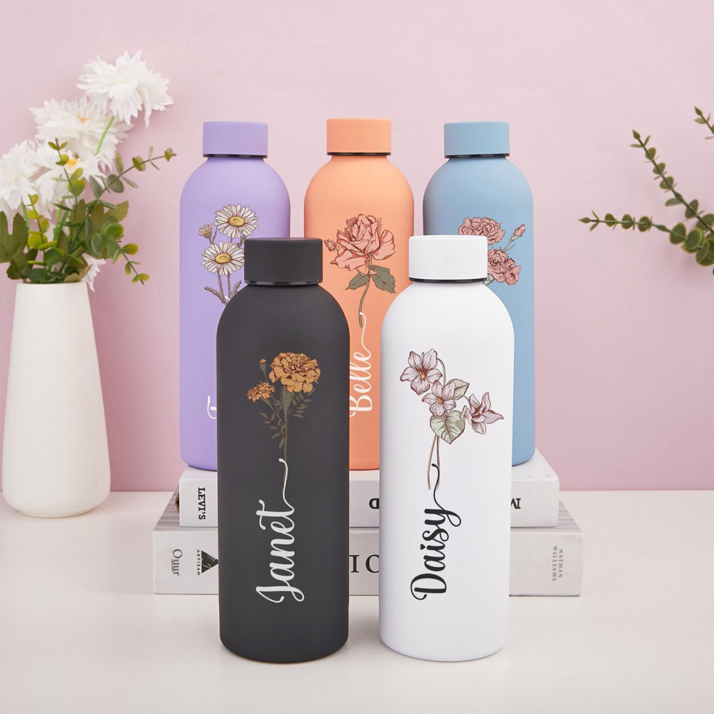 Customized Floral Water Bottle - Flask Stainless Steel recension och pris