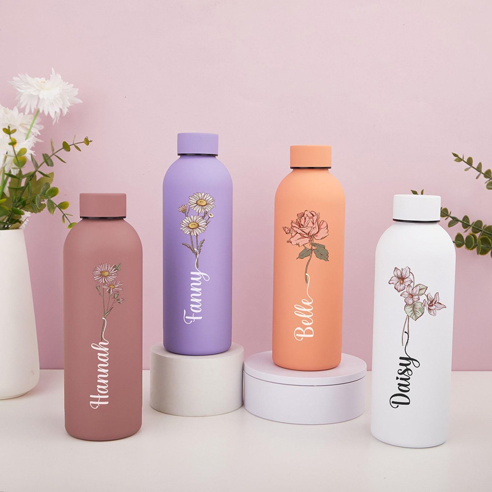Customized Floral Water Bottle - Flask Stainless Steel recension och pris