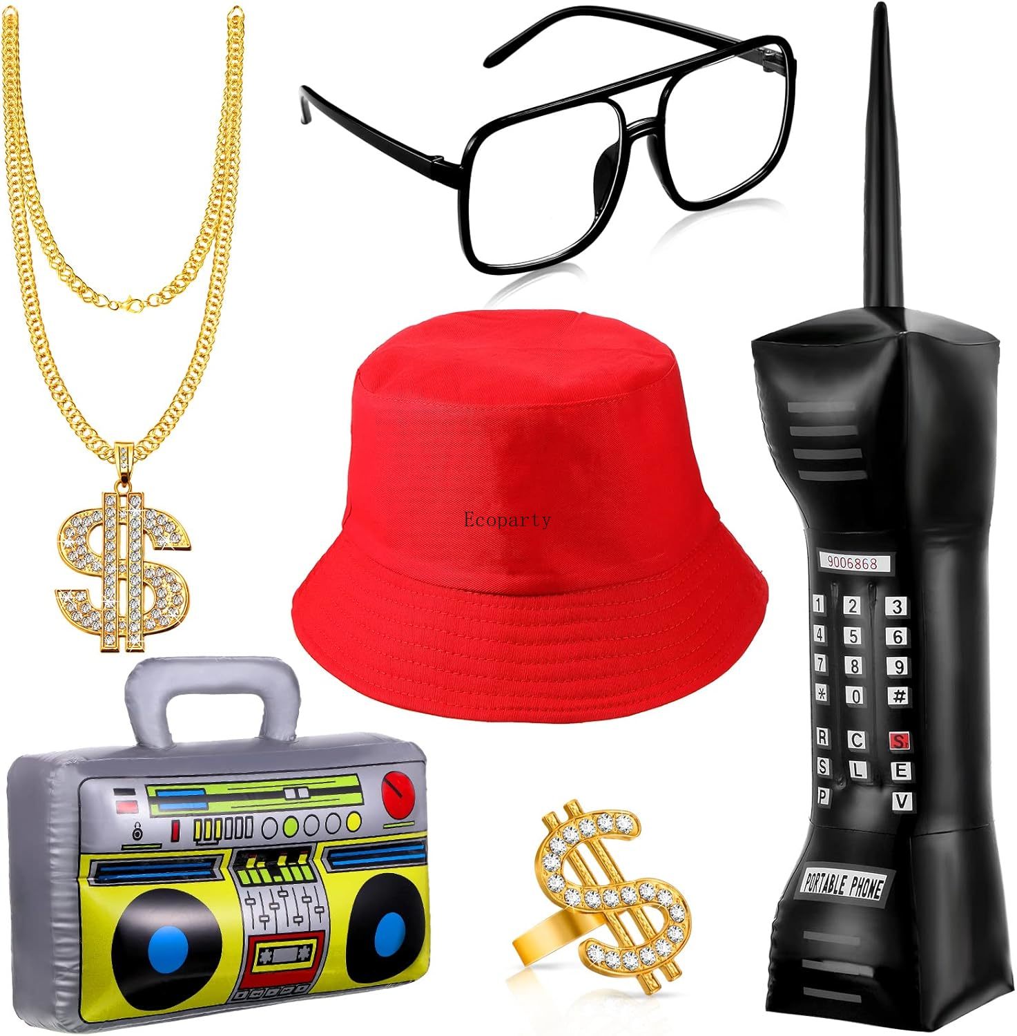 Halloween 6 Pcs 80s 90s Hip Ho - Men'S Accessories In The 90S recension och pris