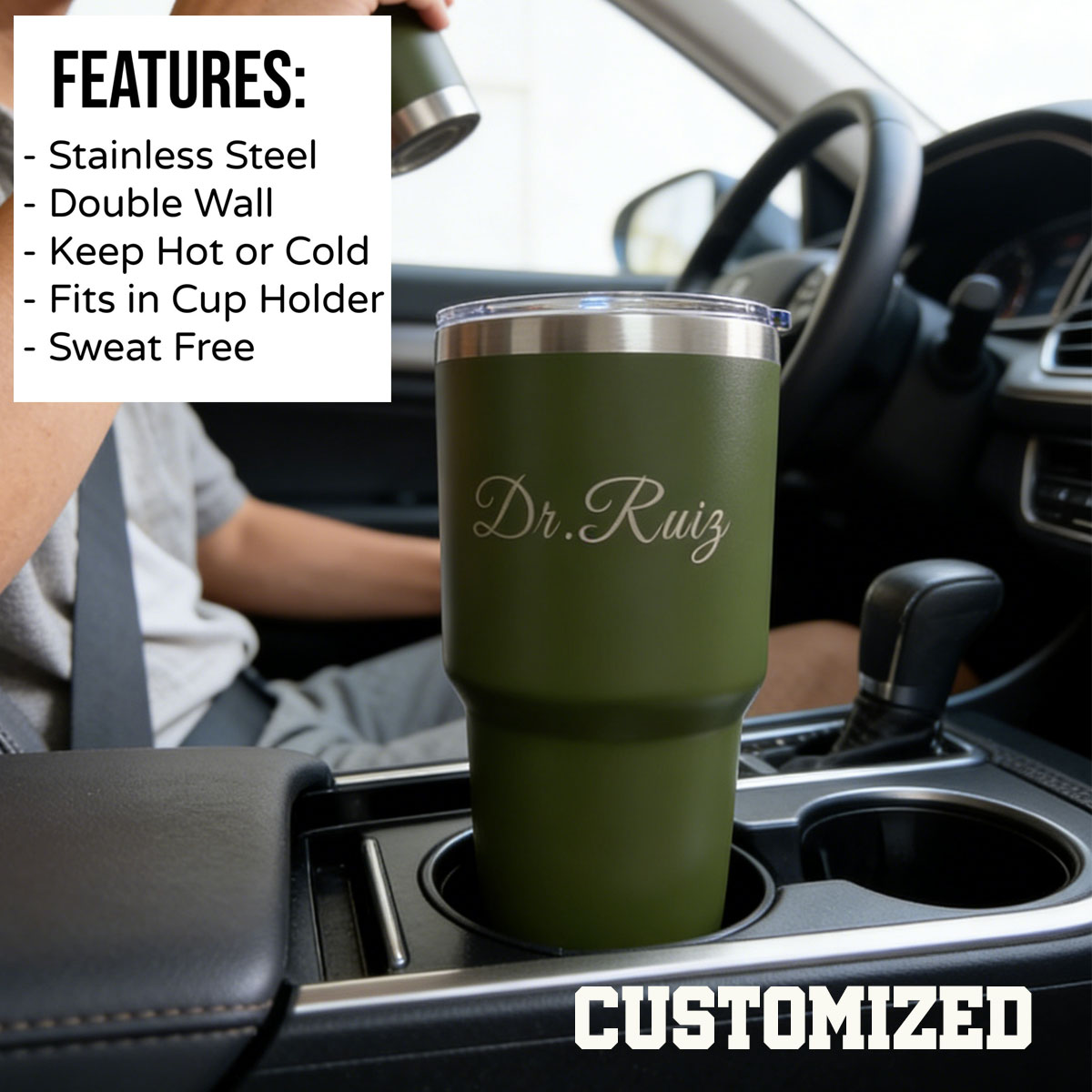Custom Personalized 30 oz Vacu - Flask Stainless Steel recension och pris