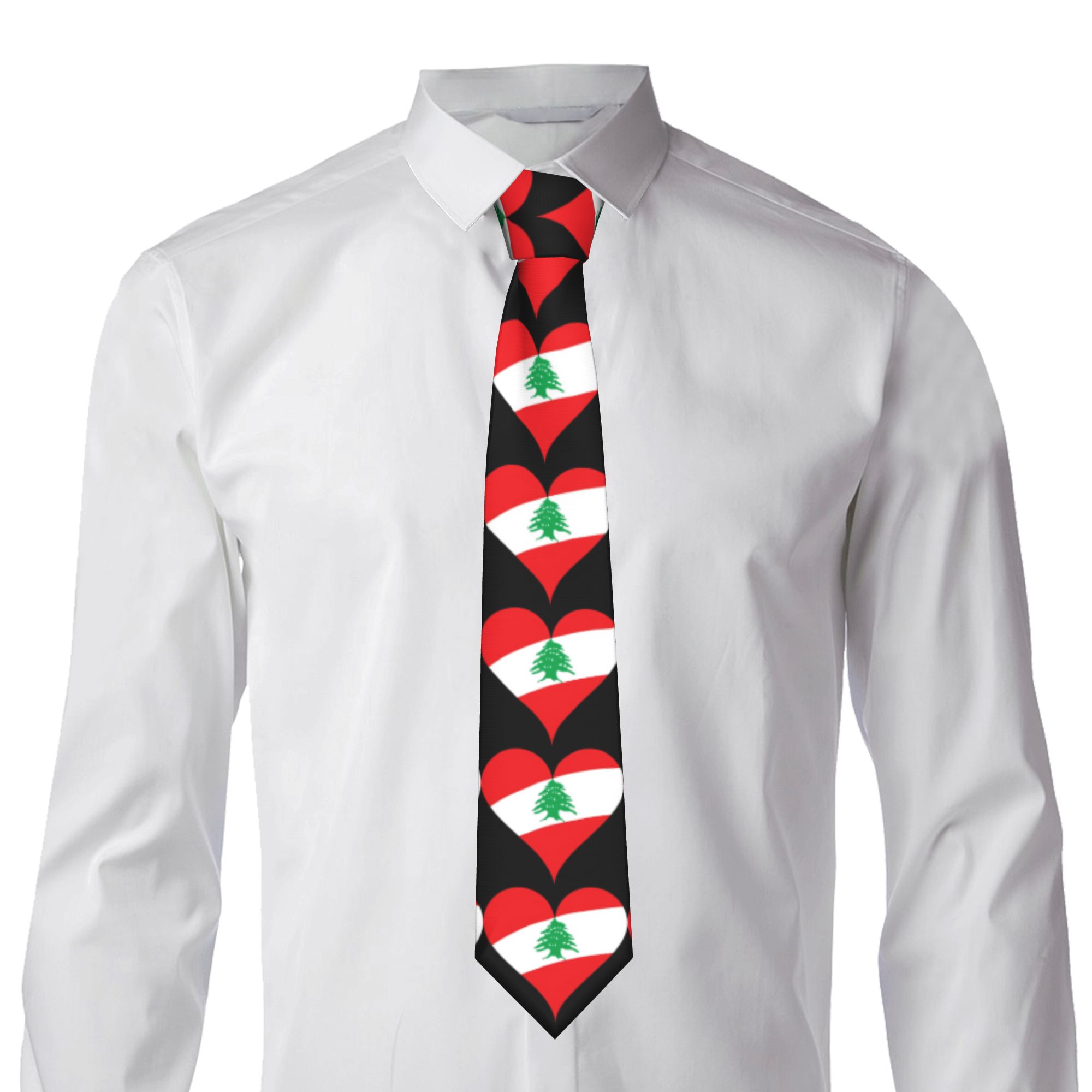 Lebanon Flag Heart  Tie  Weddi - Men Accessories Lebanon recension och pris