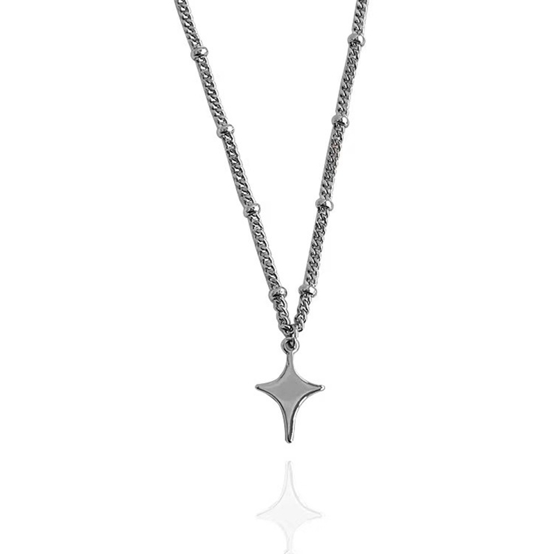 Kpop Goth Silver Color Star Pe - Men Accessories Aesthetic recension och pris
