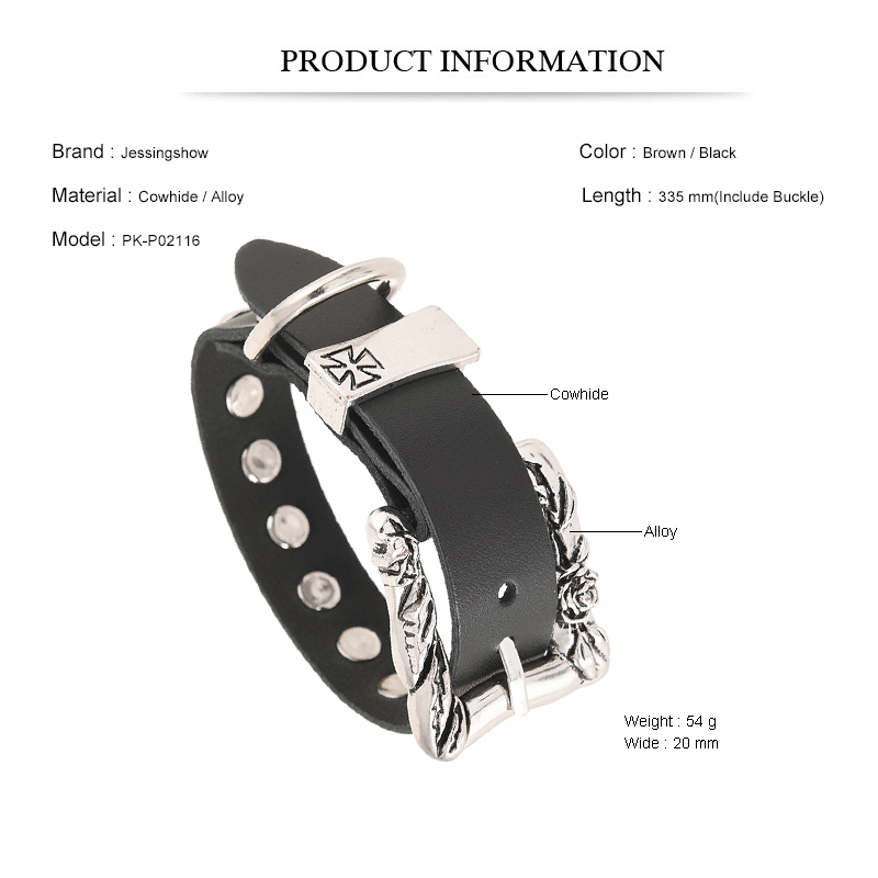 Rock Punk Style Large Buckle B - Men Accessories Pk recension och pris
