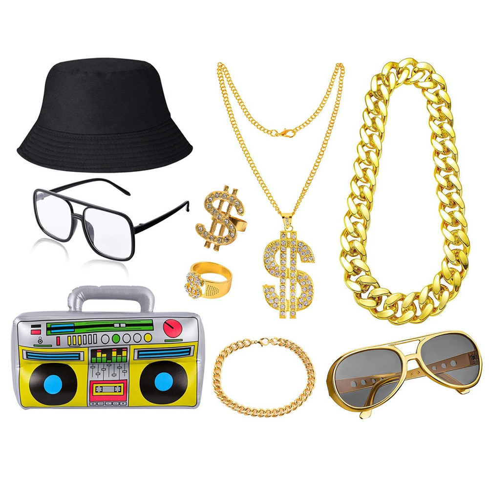 80s 90s Hip Hop Costume Kit fo - Men'S Accessories In The 90S recension och pris