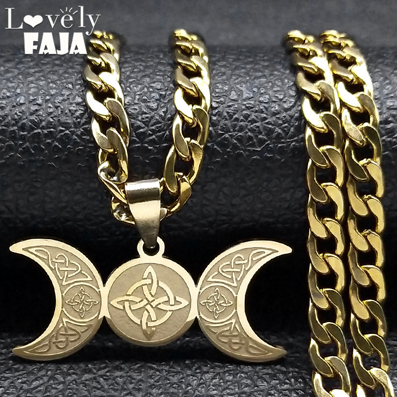 Wicca Triple Moon Crescent God - Men Accessories Aesthetic recension och pris