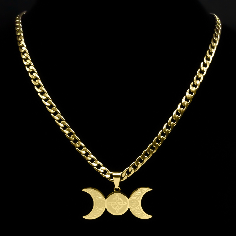 Wicca Triple Moon Crescent God - Men Accessories Aesthetic recension och pris