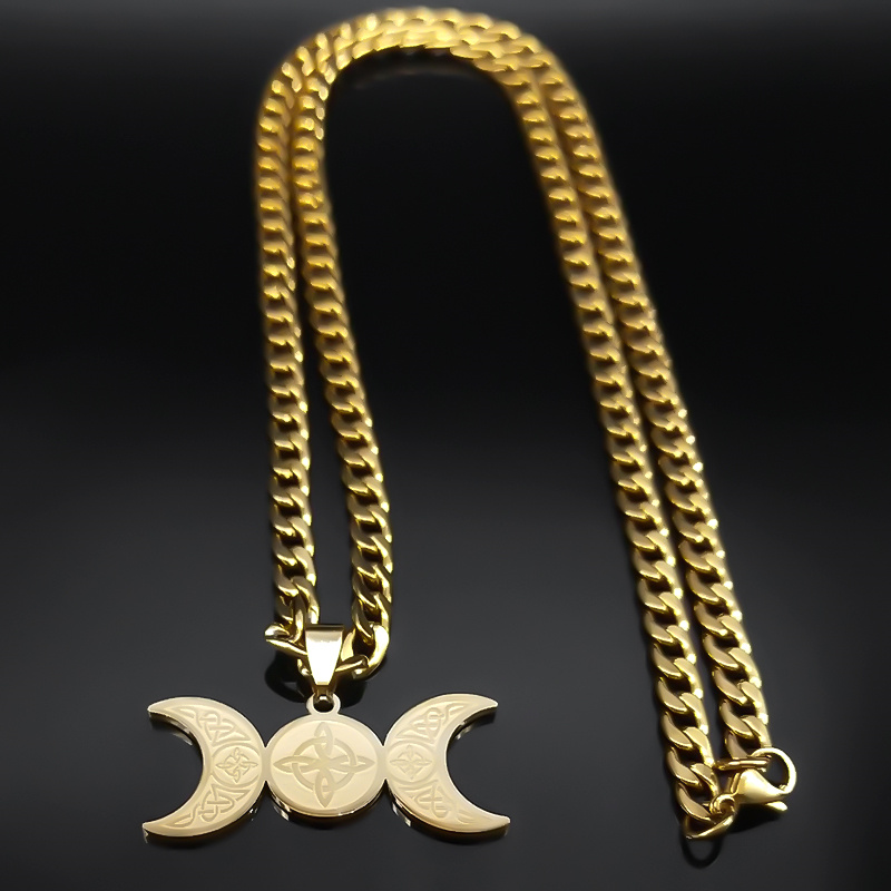 Wicca Triple Moon Crescent God - Men Accessories Aesthetic recension och pris