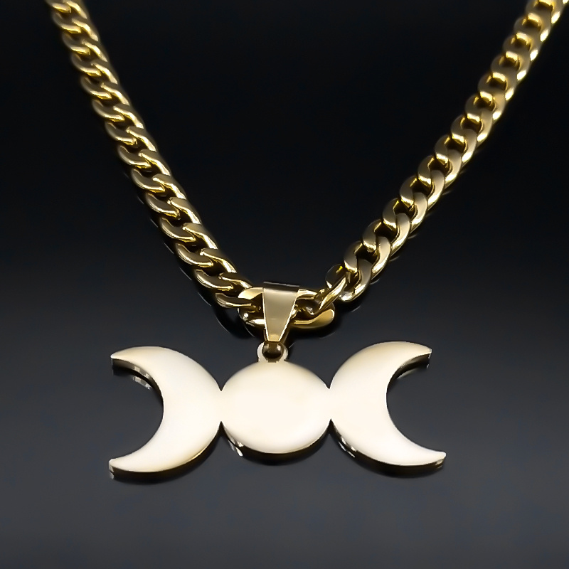Wicca Triple Moon Crescent God - Men Accessories Aesthetic recension och pris