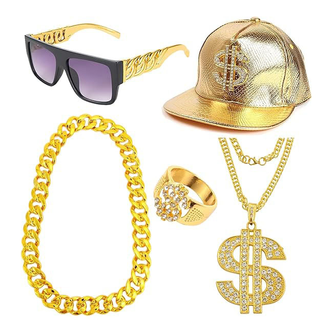 80s 90s Hip Hop Costume Access - Men'S Accessories In The 90S recension och pris