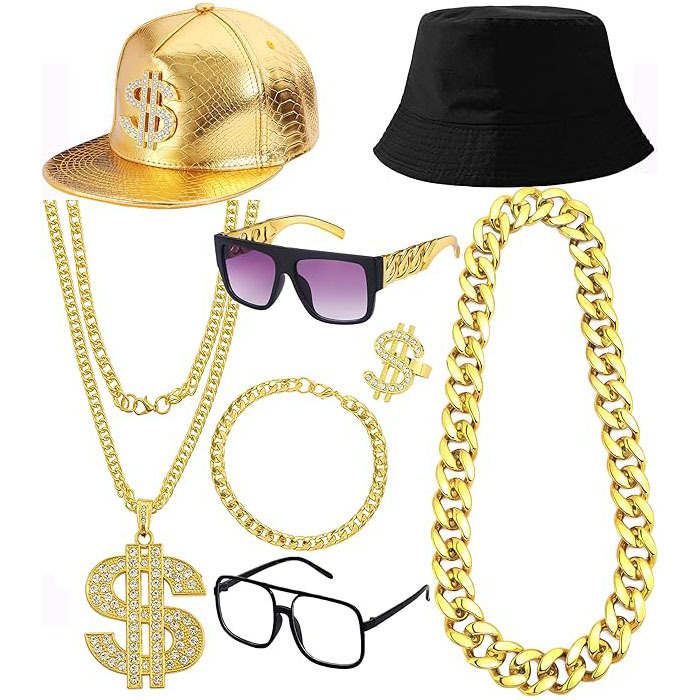 80s 90s Hip Hop Costume Access - Men'S Accessories In The 90S recension och pris