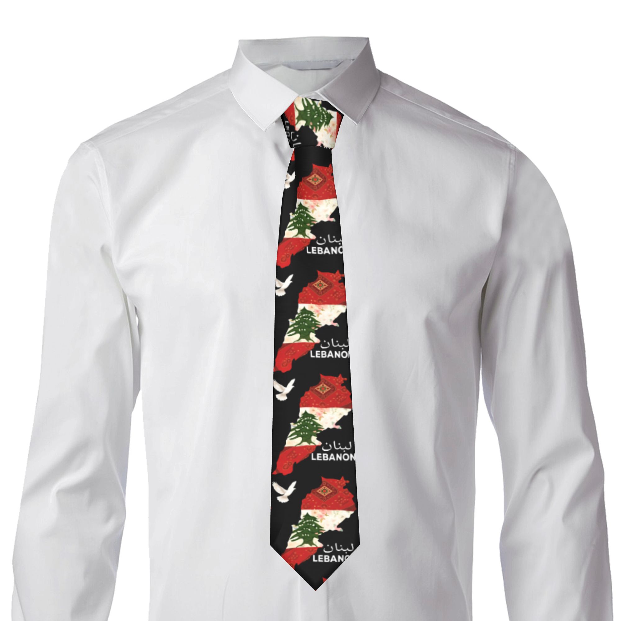 Mens Tie Lebanon Flag Tree Map - Men Accessories Lebanon recension och pris