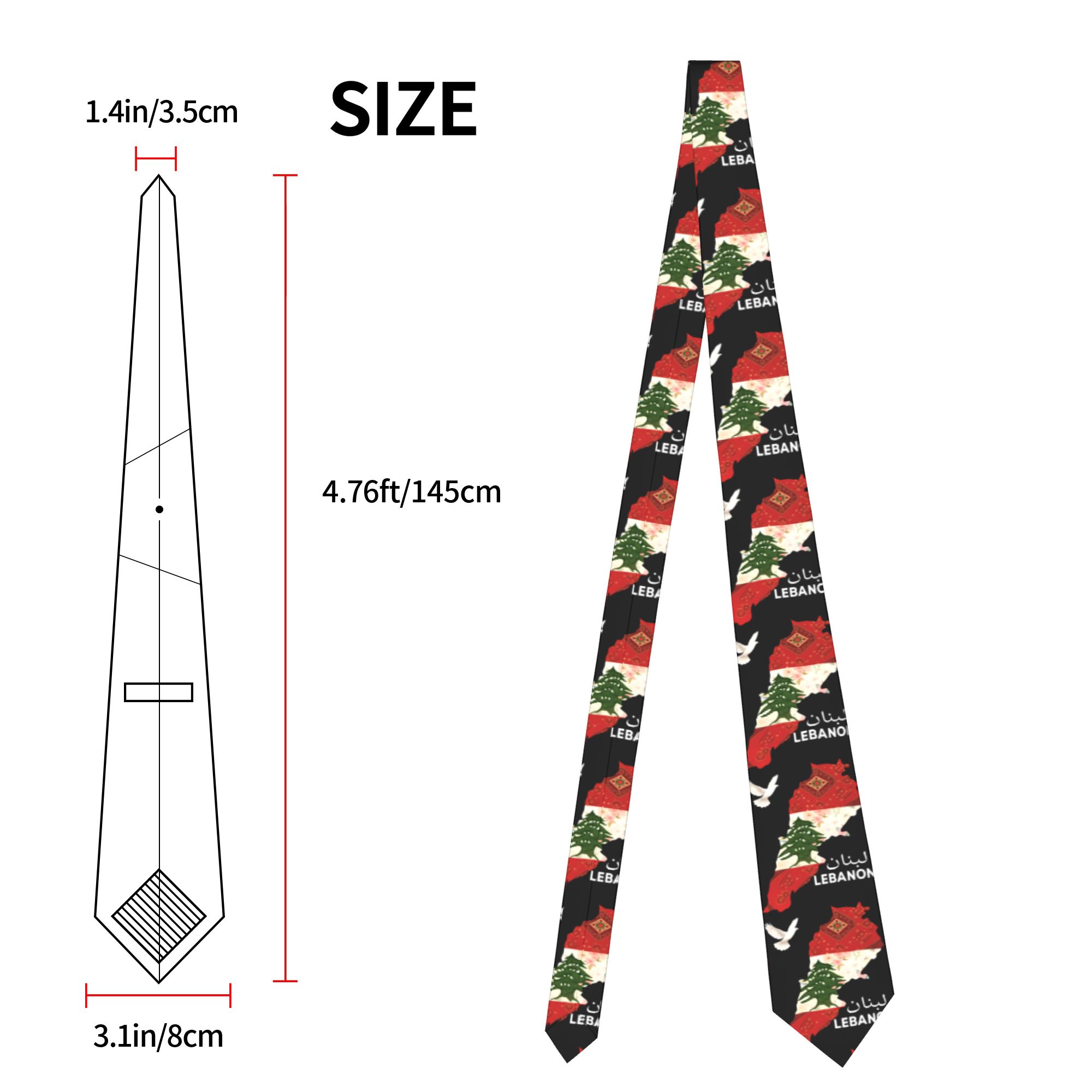Mens Tie Lebanon Flag Tree Map - Men Accessories Lebanon recension och pris