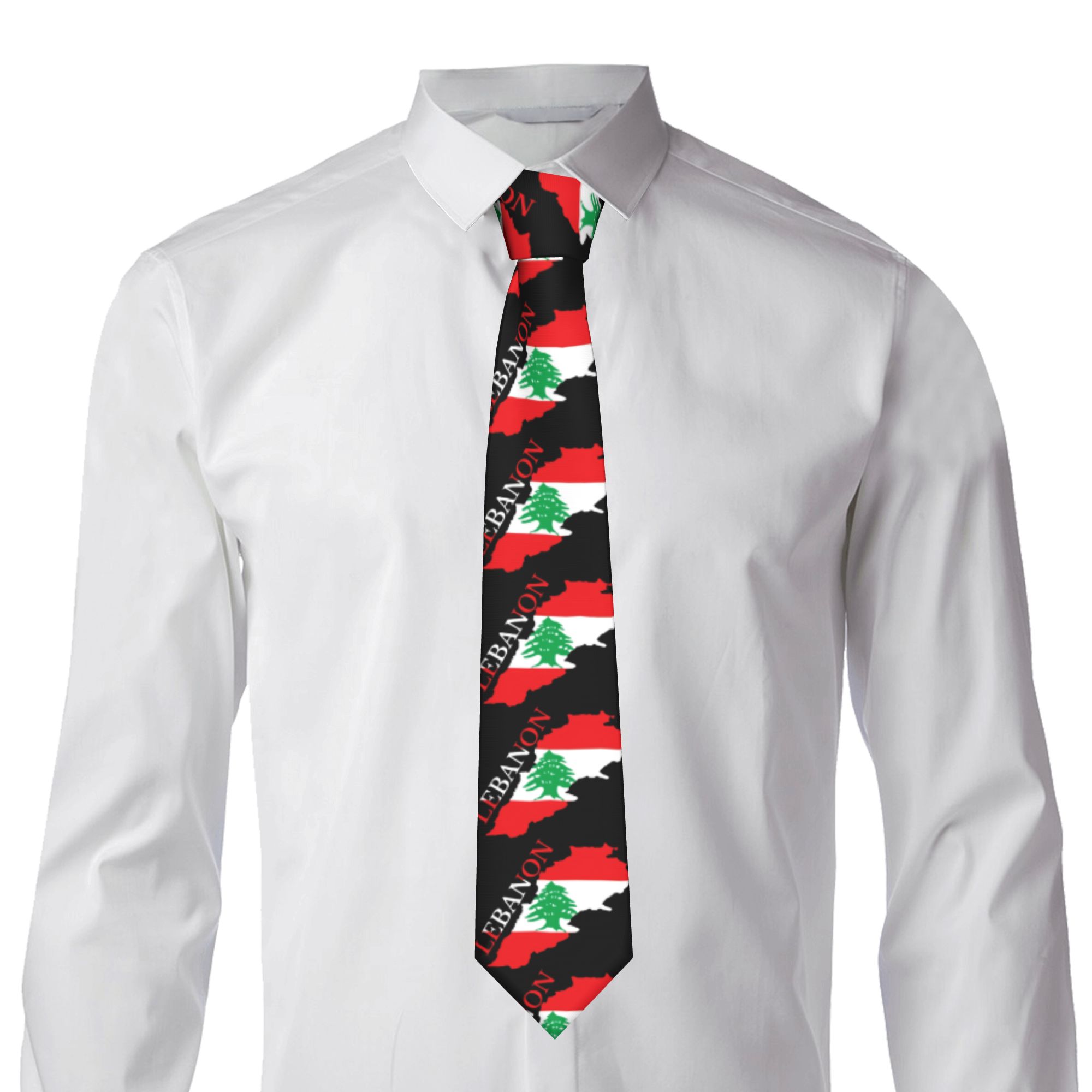 Lebanon Flag Map  Tie  Cosplay - Men Accessories Lebanon recension och pris